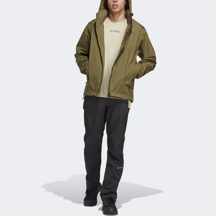 Adidas Terrex Multi Rain.Rdy 2-Layer Rain Jacket Jackets Coats Men's Olive Green-4