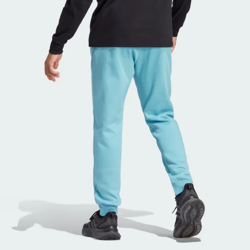Adidas Essentials Fleece Regular Tapered Joggers Knitted Sports Pants Men's Blue-3