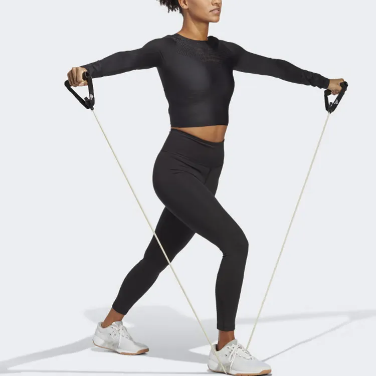 Adidas Best Of Adidas Cropped Long-Sleeve Top T-Shirt Women's Black-4