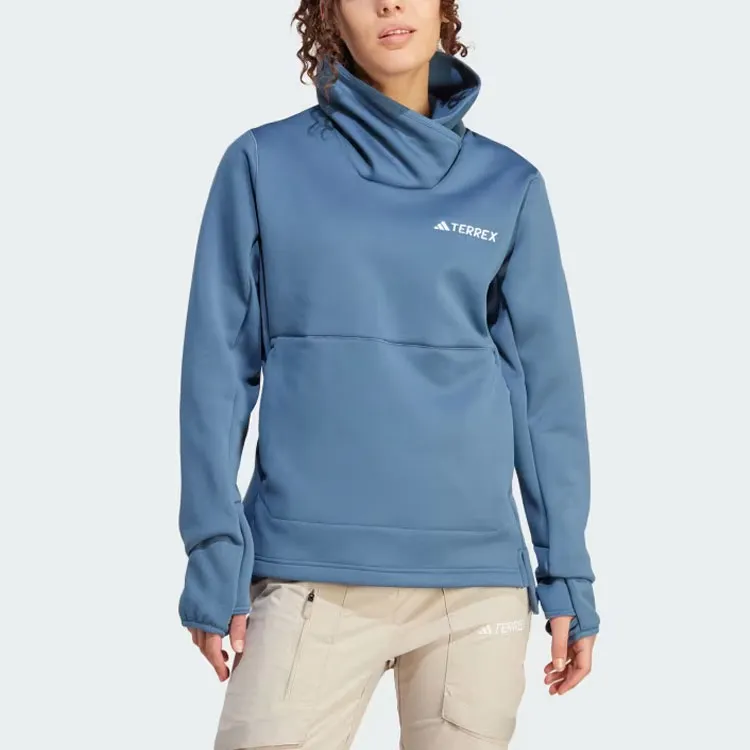 Adidas Terrex Xperior Medium Fleece Pullover Sweatshirt Women's Steel Iron Blue-1