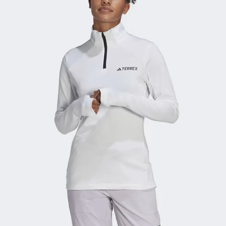 Adidas Terrex Multi 1/2 Zip Fleece Sweatshirt Jackets Coats Women's White-1