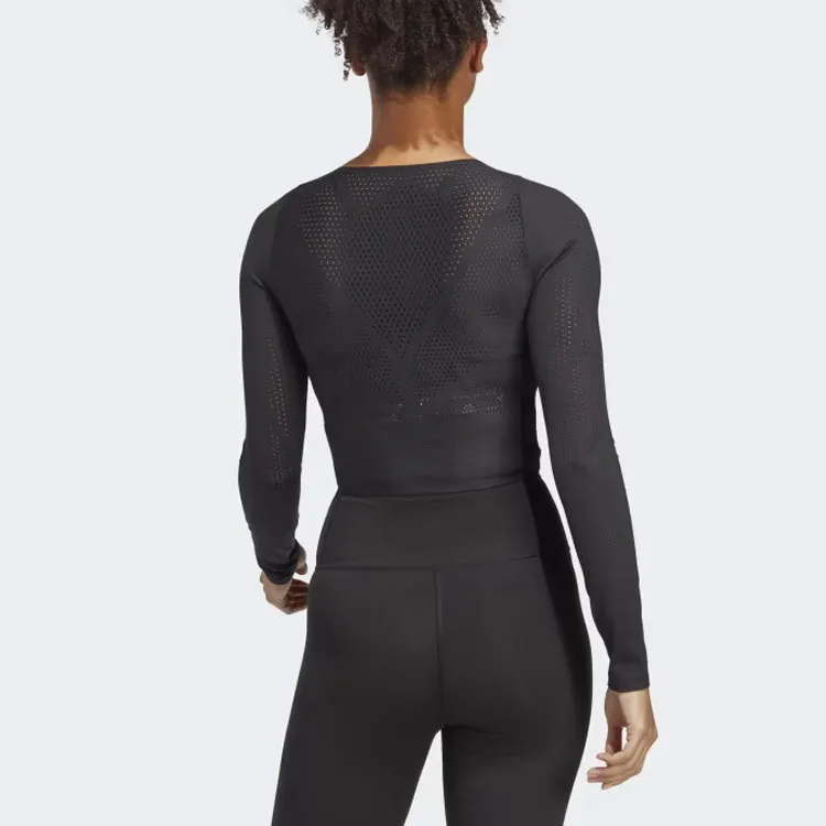 Adidas Best Of Adidas Cropped Long-Sleeve Top T-Shirt Women's Black-2