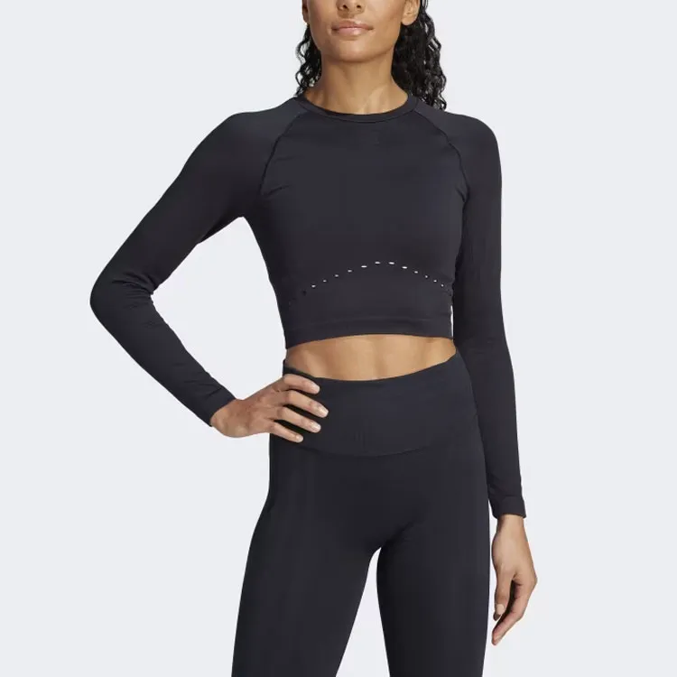 Adidas Aeroknit Long-Sleeve Top T-Shirt Women's Black-1