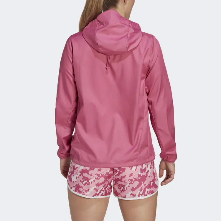 Adidas Own The Run Hooded Running Windbreaker Jackets & Coats Women's Pink-1