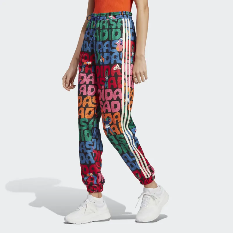 Adidas x FARM RIO Joggers Knitted Sports Pants Women's Black-1