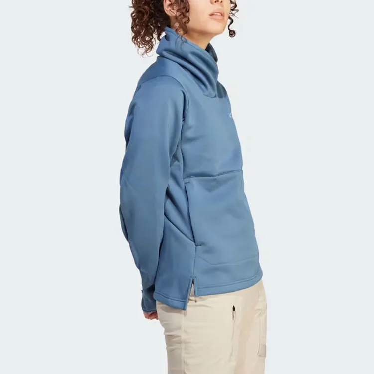 Adidas Terrex Xperior Medium Fleece Pullover Sweatshirt Women's Steel Iron Blue-3