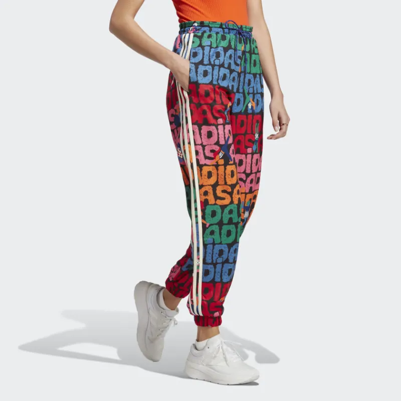 Adidas x FARM RIO Joggers Knitted Sports Pants Women's Black-3