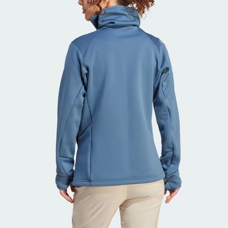 Adidas Terrex Xperior Medium Fleece Pullover Sweatshirt Women's Steel Iron Blue-2