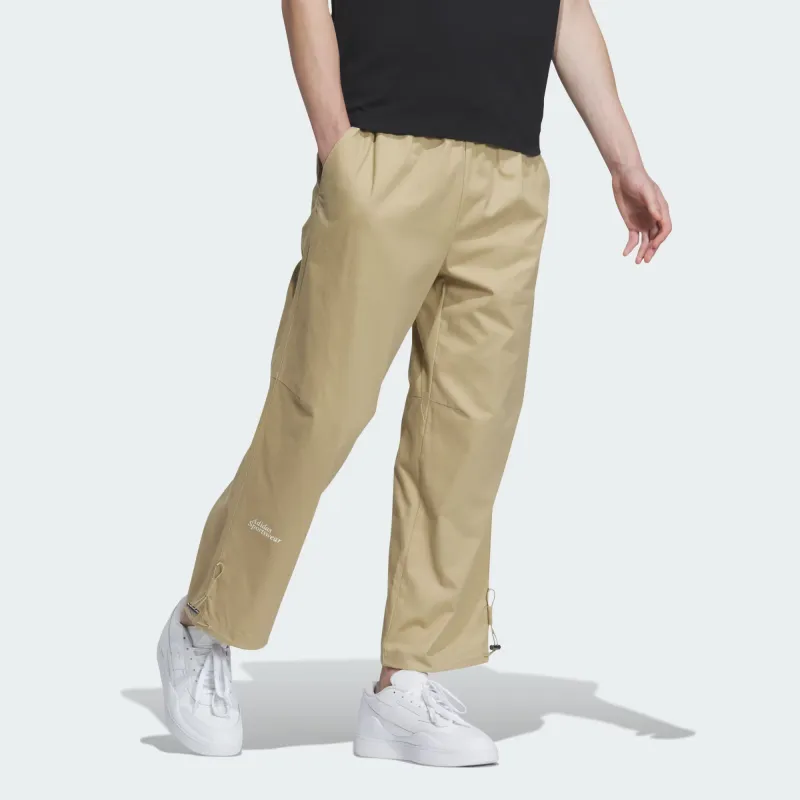 Adidas Wide Woven Pants Knitted Sweatpants Men's Light Khaki-3