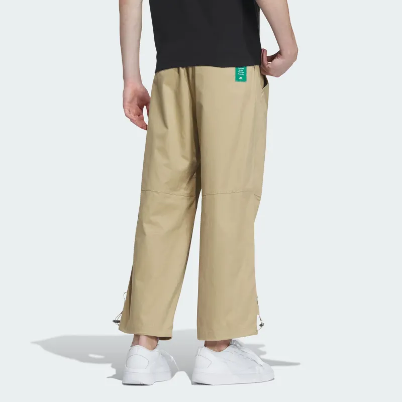 Adidas Wide Woven Pants Knitted Sweatpants Men's Light Khaki-2