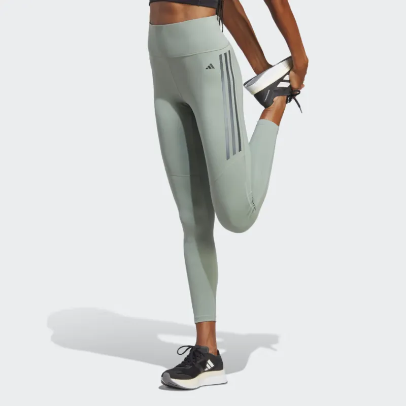 Adidas Dailyrun 3-Stripes 7/8 Leggings Leggings Women's Green-1