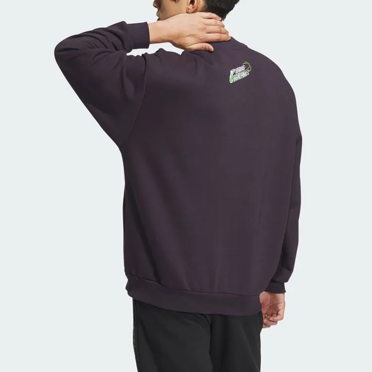 Adidas Basketball Crew Sweatshirt Sweatshirt Unisex Black Gray-2