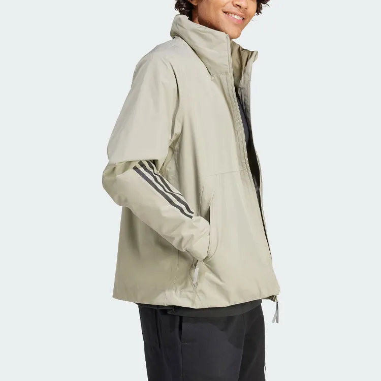 Adidas 3 Stripes Jackets Coats Men's Pebble Silver Gray-3