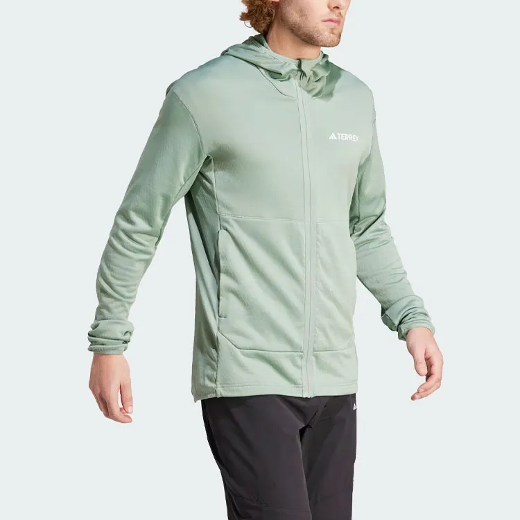 Adidas Xperior Light Fleece Hooded Jacket Jackets Coats Men's Dusty Green-3