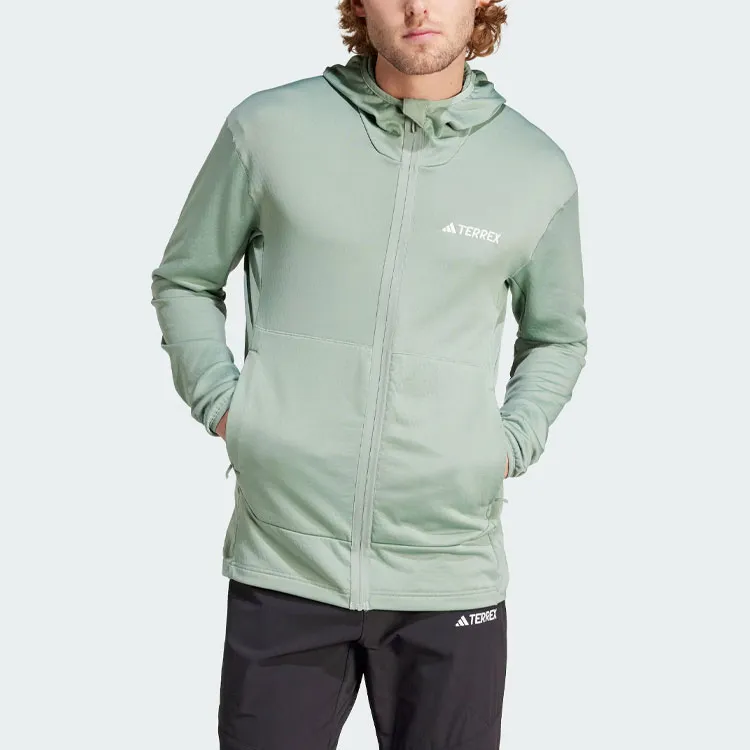 Adidas Xperior Light Fleece Hooded Jacket Jackets Coats Men's Dusty Green-1