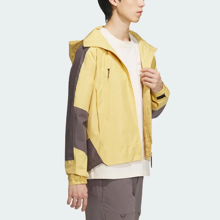 Adidas Waterproof And Windproof Windbreaker Jacket Men's Light Yellow-3