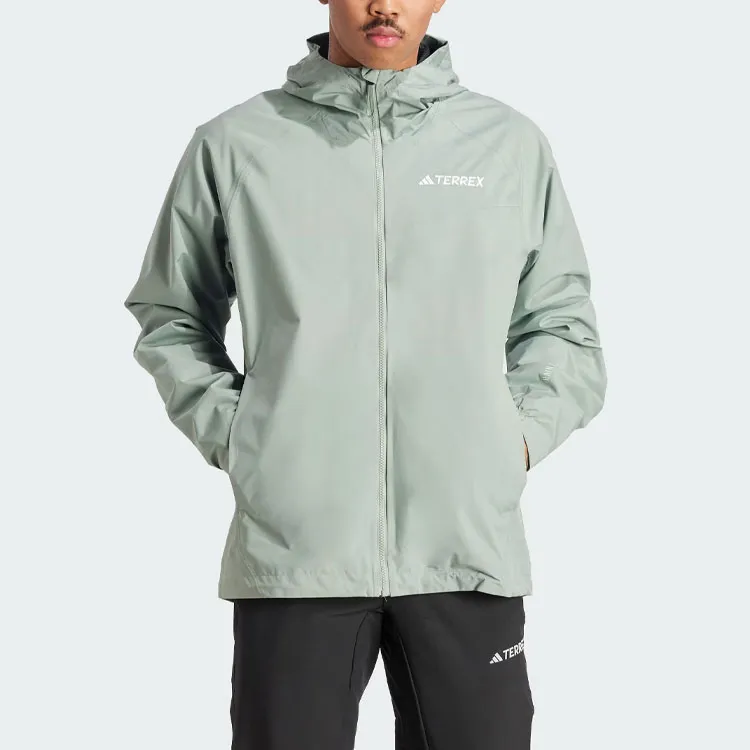 Adidas Waterproof And Windproof Windbreaker Jacket Men's Dusty Green-1