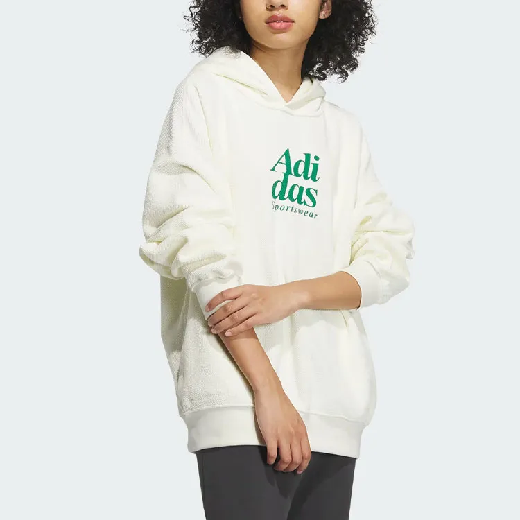 Adidas Sportwear Collection Reversible Hoodie Sweatshirt Unisex Ecru-7