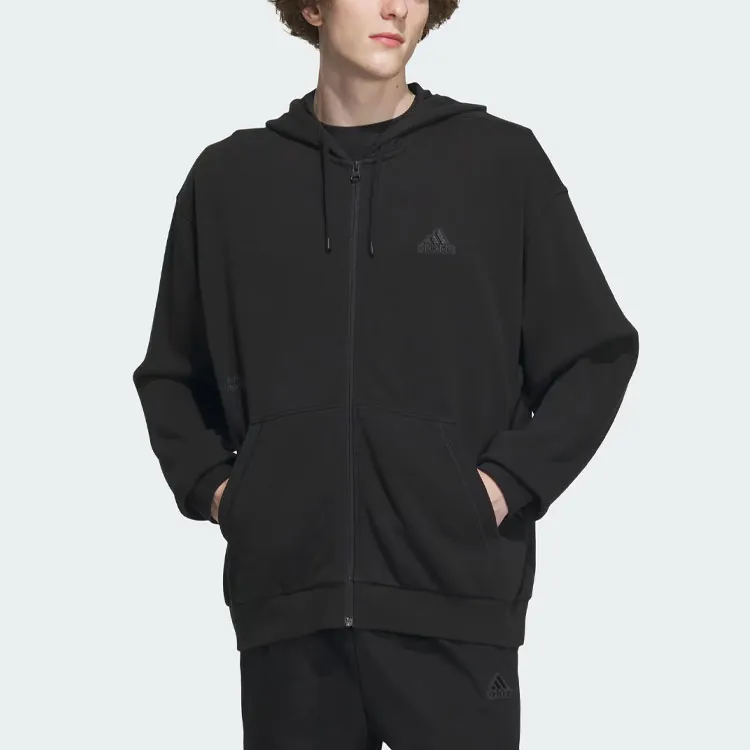 Adidas Heavy French Terry Jacket Jackets Coats Men's Black-1