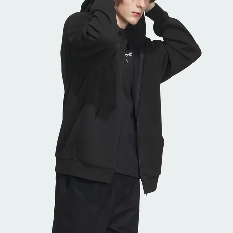 Adidas Heavy French Terry Jacket Jackets Coats Men's Black-3