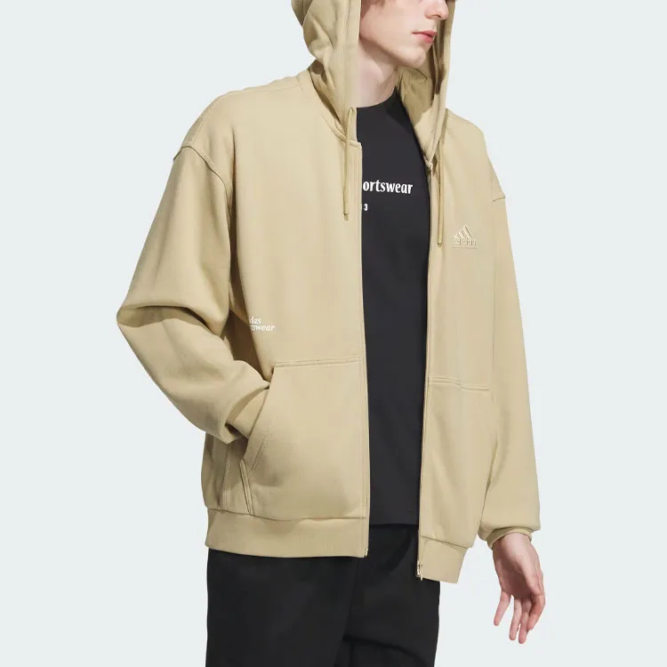 Adidas Heavy French Terry Jacket Jackets Coats Men's Light Khaki-3