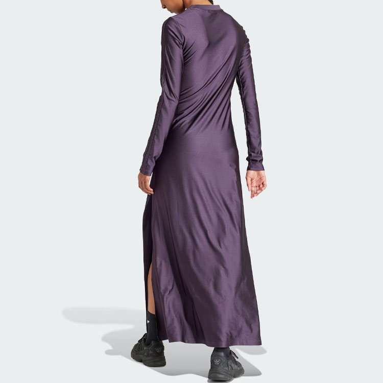 ☆Adidas☆Originals KNIT Dress Purple Adidas Originals Elongated Dress Long Sleeved Dresses