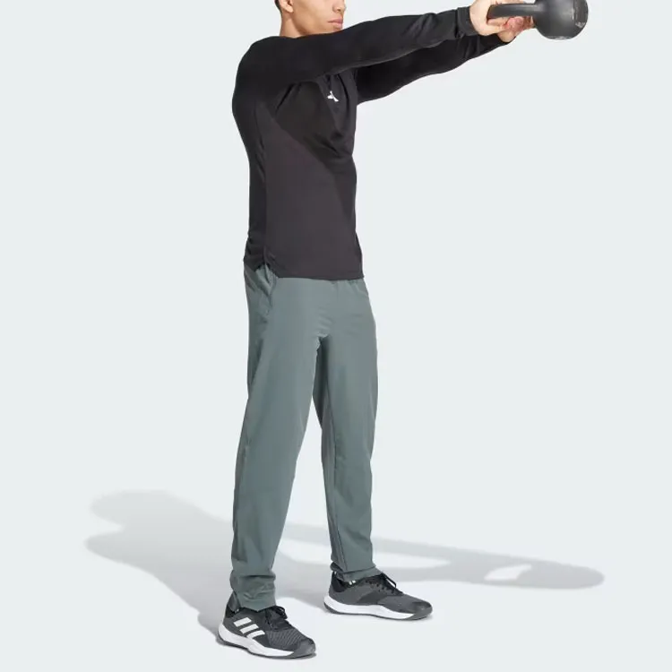 Adidas Workout Pants Athletic Trousers Men's Green Gray-3