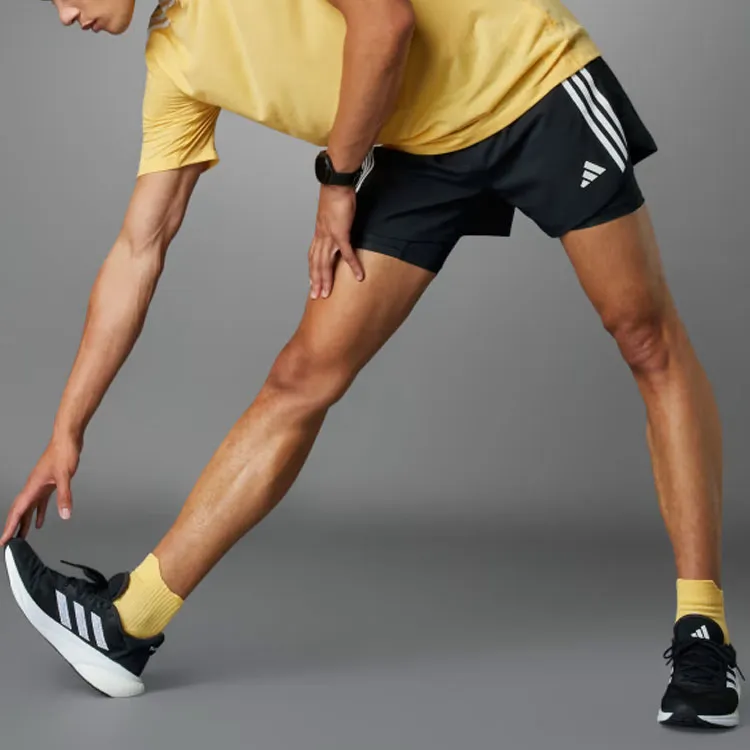 Adidas Own The Run 3 Stripes 2 In 1 Shorts Sports Shorts Men's Black-5