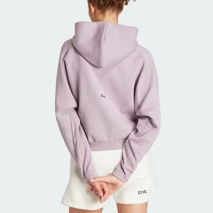 Adidas Z.N.E. Full Zip Hoodie Sweatshirt Women's Light Purple-2
