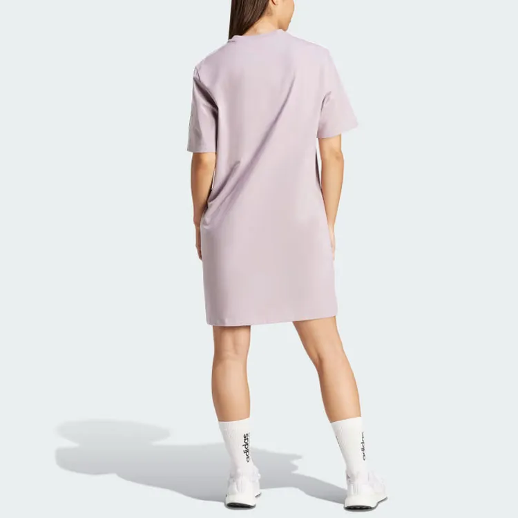 Adidas Free Shipping With AdiClub Essentials 3-Stripes Single Jersey Boyfriend Tee Dress-1