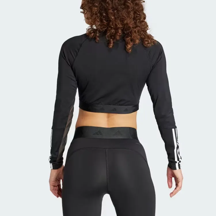 Adidas Free Shipping With AdiClub Hyperglam Training Cropped Long Sleeve Tee-2