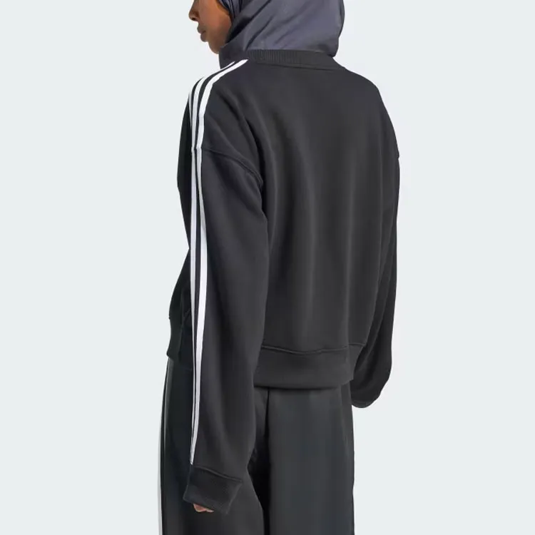 Adidas Originals Women's 3 Stripes Crew Sweatshirt Black-3