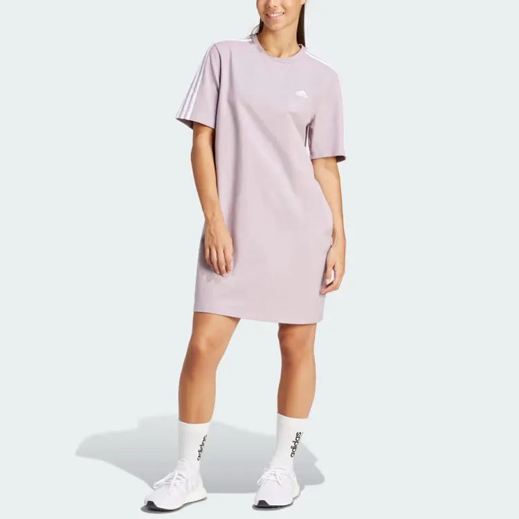 Adidas Free Shipping With AdiClub Essentials 3-Stripes Single Jersey Boyfriend Tee Dress-2