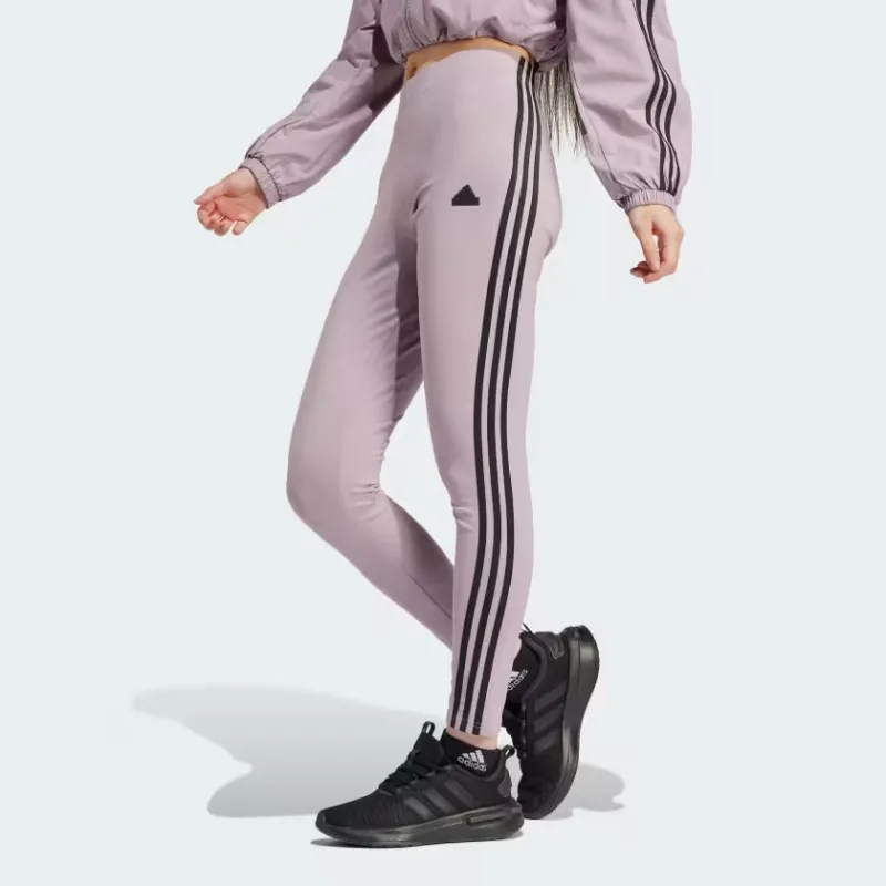 Adidas Future Icons 3-Stripes Leggings Knitted Sports Pants Women's Purple-1