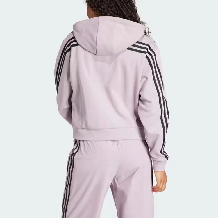 Adidas Future Icons 3-Stripes Full Zip Hoodie Sweatshirt Women's Light Purple-2
