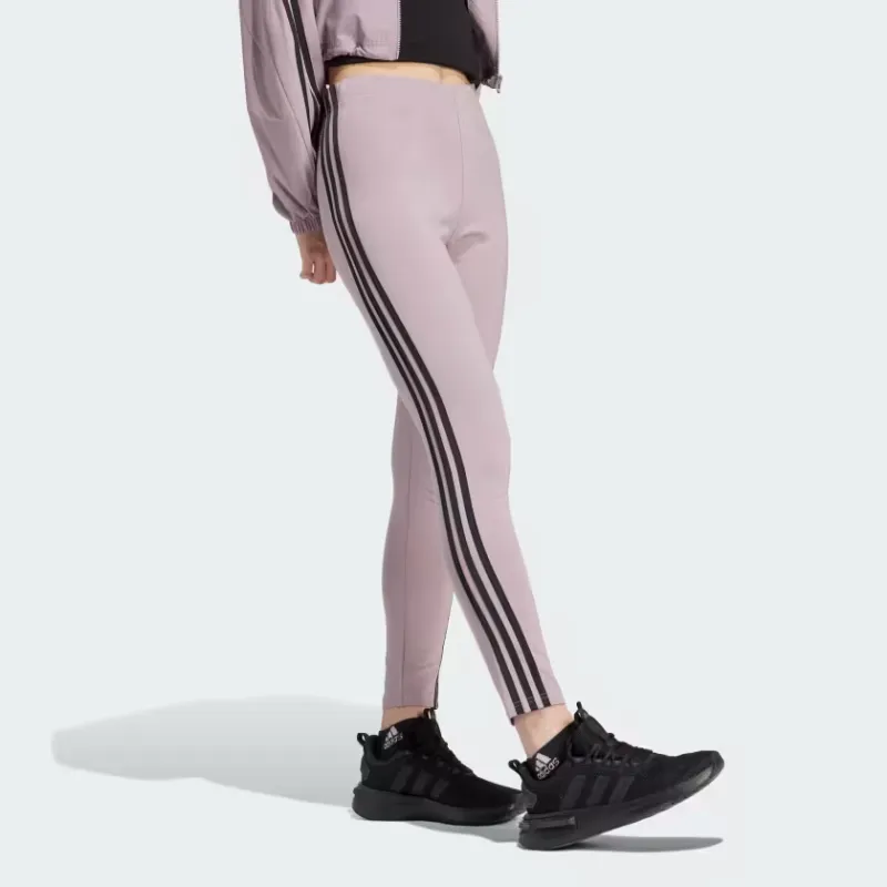 Adidas Future Icons 3-Stripes Leggings Knitted Sports Pants Women's Purple-3