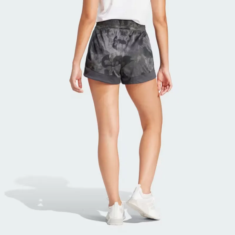 Adidas Pacer Essentials Aop Flower Tie Dye Knit Shorts Sports Shorts Women's Black-2