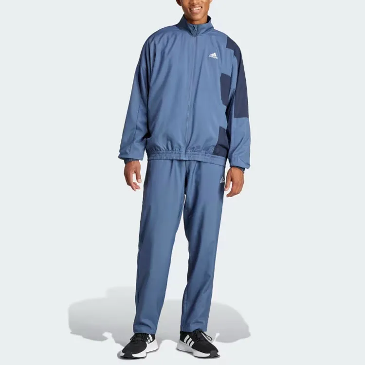Adidas Sportswear Colorblock Tracksuit Casual Sportswear Men's Oil Ink Blue-1