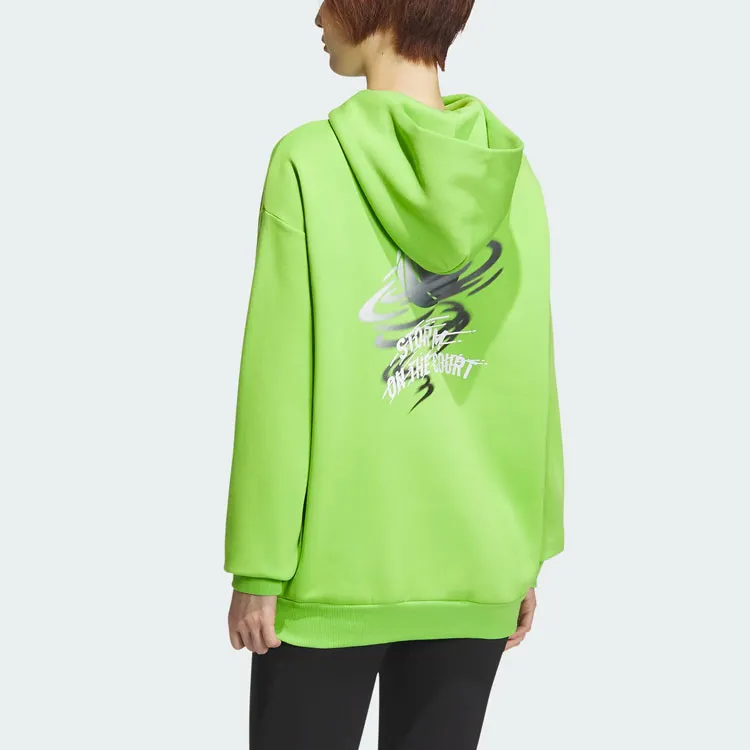 Adidas Basketball Graphic Hoodie Sweatshirt Unisex Semi-Neon Green-7