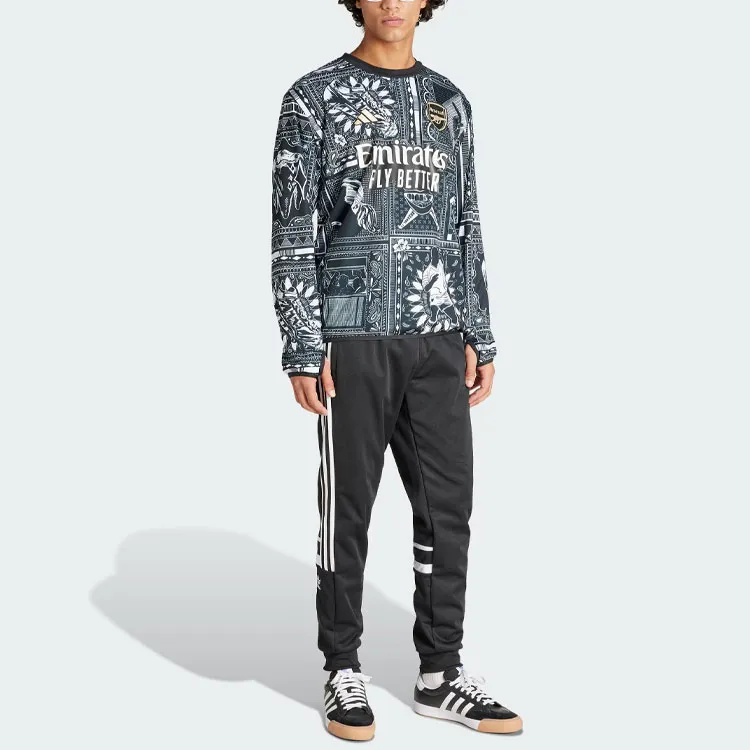 Adidas x YIEN·LAITE LIANMINGKUAN Arsenal Ian Wright Pre Match Sweatshirt Men's Black-3