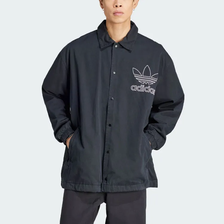 Adidas Originals Trefoil Adicolor Outline Trefoil Jacket Jackets Coats Men's Black-1