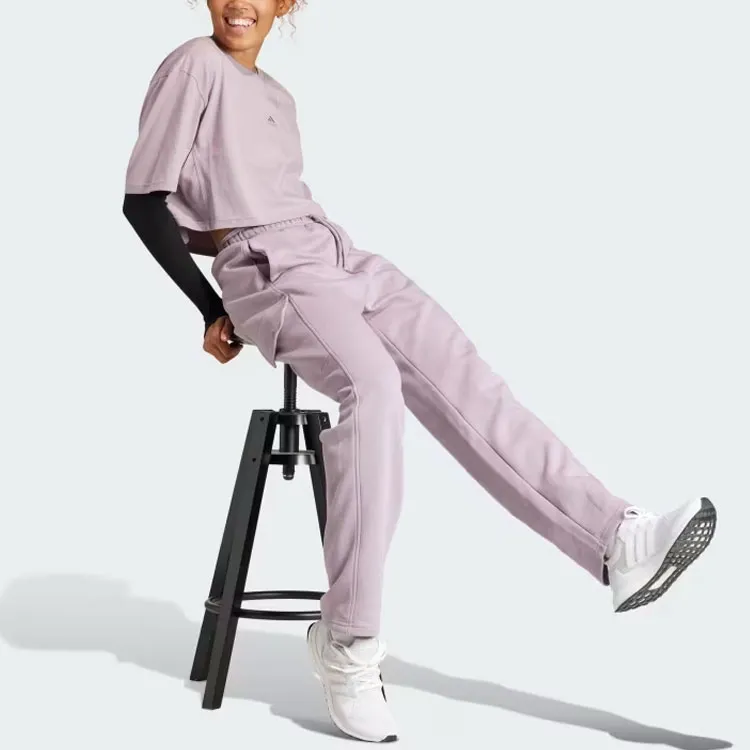 Adidas All Szn Fleece Cargo Pants Knitted Sports Pants Women's Purple-3