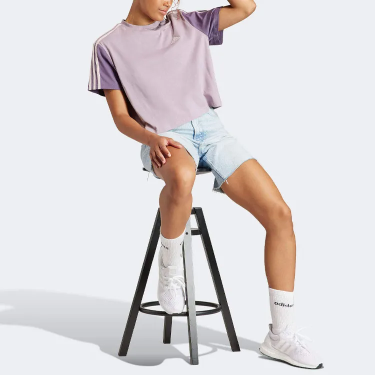 Adidas Essentials T Shirts Women's Purple-3