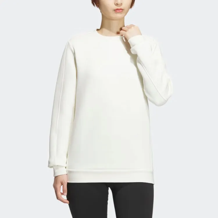 adidas W Pm Crew Knit Pullover Long-Sleeve Sweatshirt White-1