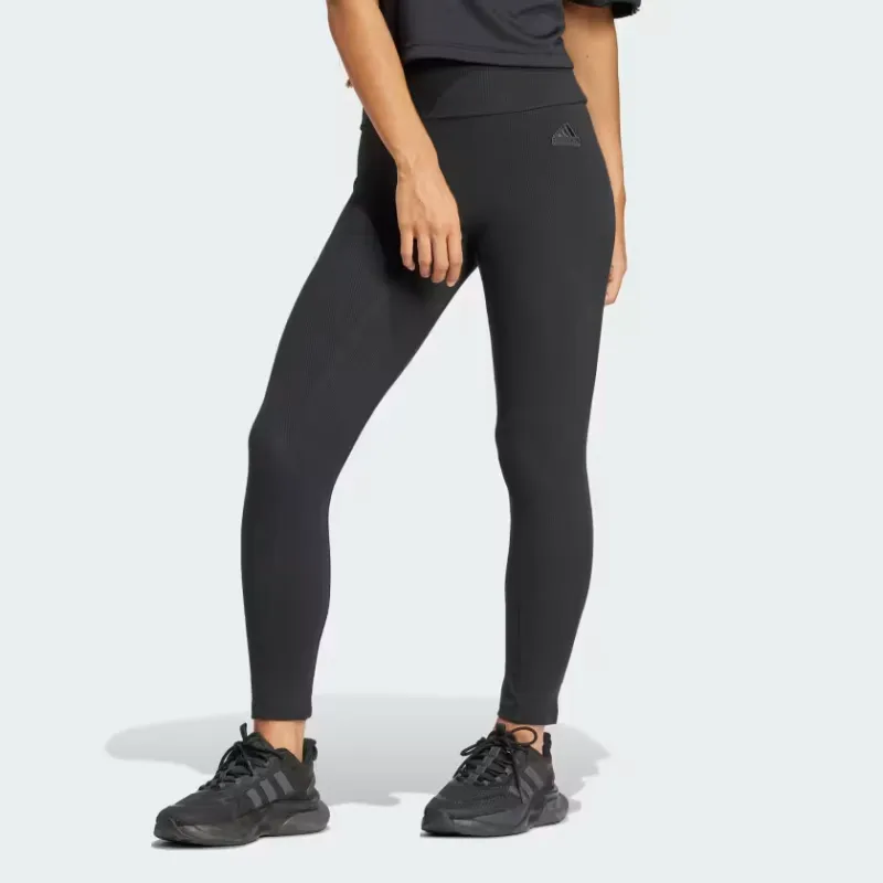 Adidas Lounge Ribbed High Waist 7/8 Leggings Women's Black-1