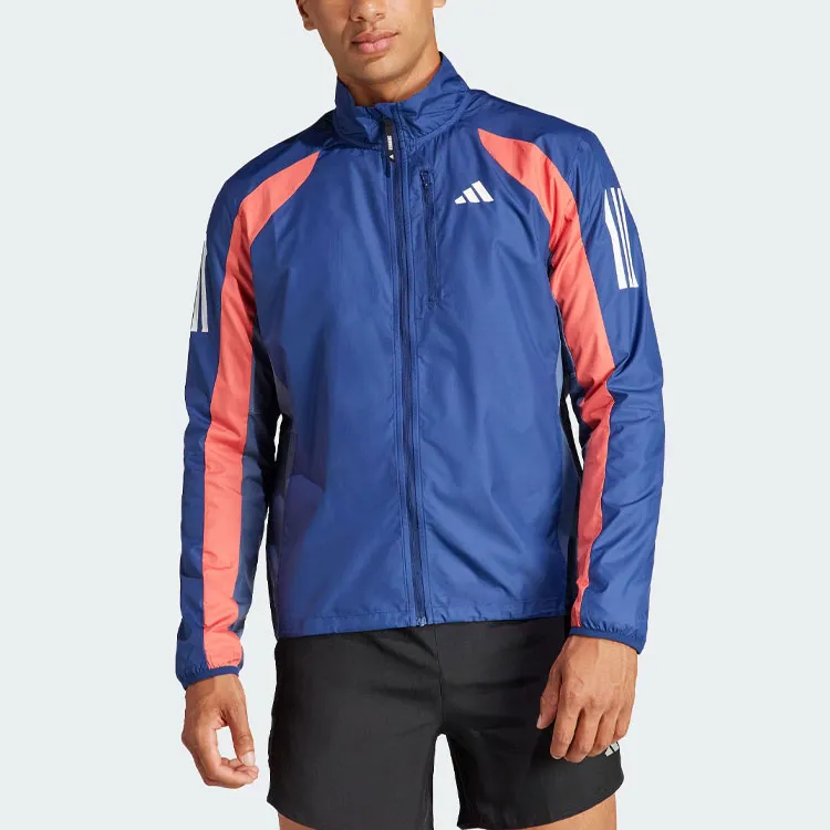 Adidas COLORBLOCK Own The Run Colorblock Jacket Stand Collar Jackets Men's Dark Blue-1