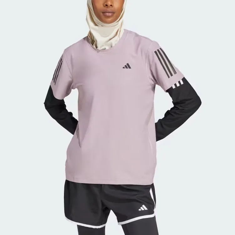 Adidas Drop Shoulder Sleeve T Shirt Women's Purple-1