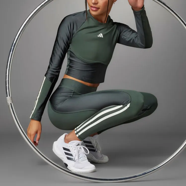 Adidas Hyperglam Shine Full-Length Leggings Leggings Women's Green-5