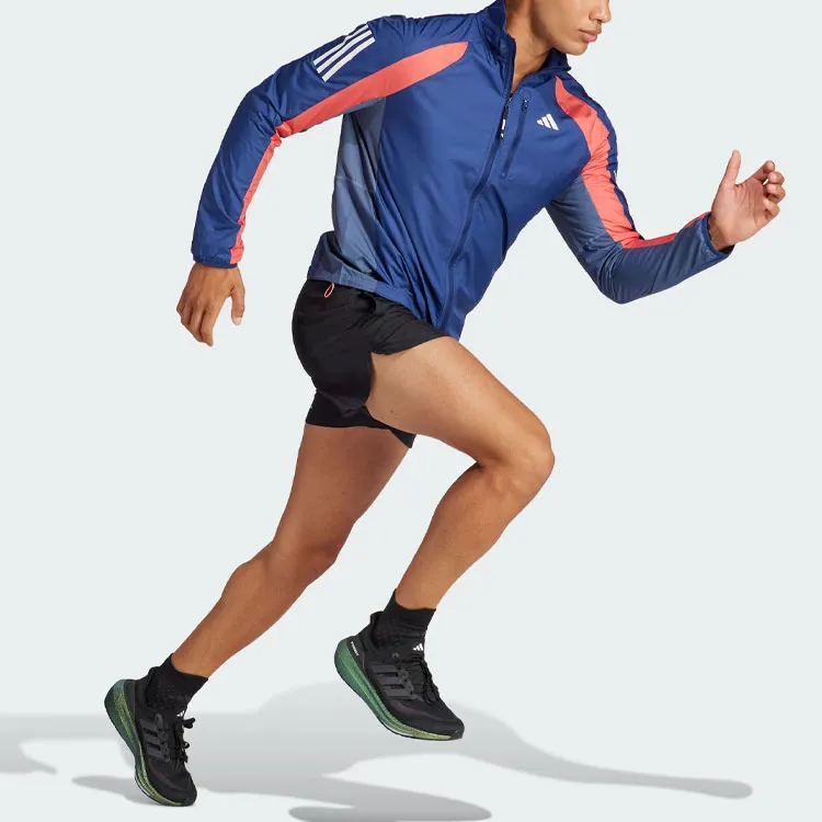 Adidas COLORBLOCK Own The Run Colorblock Jacket Stand Collar Jackets Men's Dark Blue-3