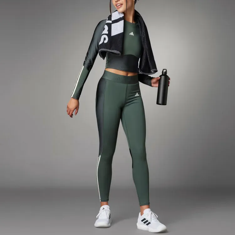 Adidas Hyperglam Shine Full-Length Leggings Leggings Women's Green-3